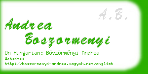 andrea boszormenyi business card