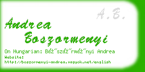 andrea boszormenyi business card